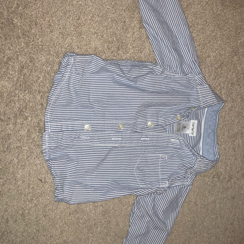 Long Sleeved Button Down Striped Shirt (6m)